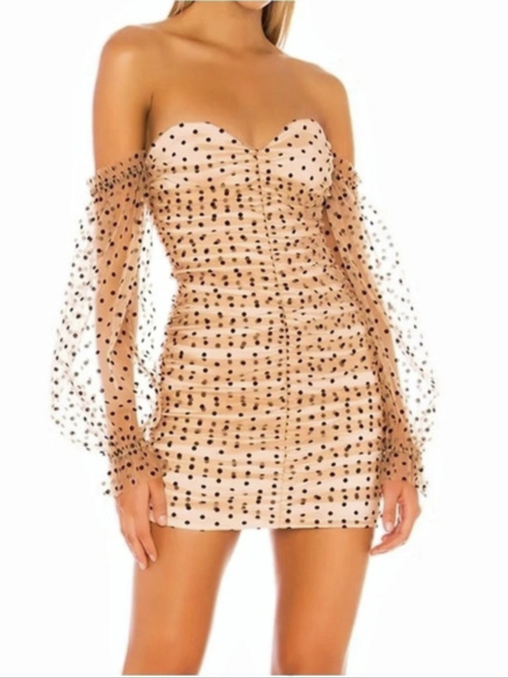 Majorelle Secrets Dress Polka Dot Mini Dress Pink & Black Small